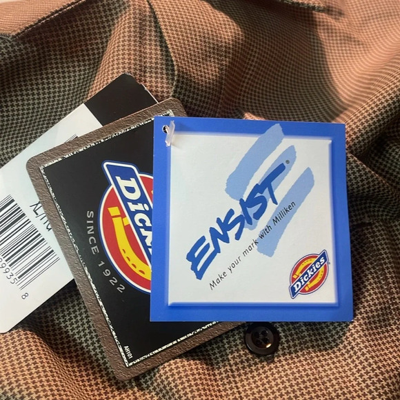 NWT Dickies men’s  button down shirt size XL-Reg Brown checked - Picture 7 of 7